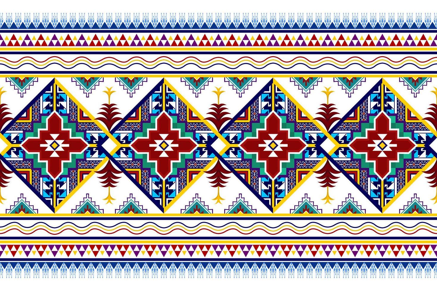 Ikat abstract geometric embroidery ethnic pattern design. Aztec fabric carpet mandala ornament chevron textile decoration wallpaper. Tribal boho native ethnic turkey traditional vector background