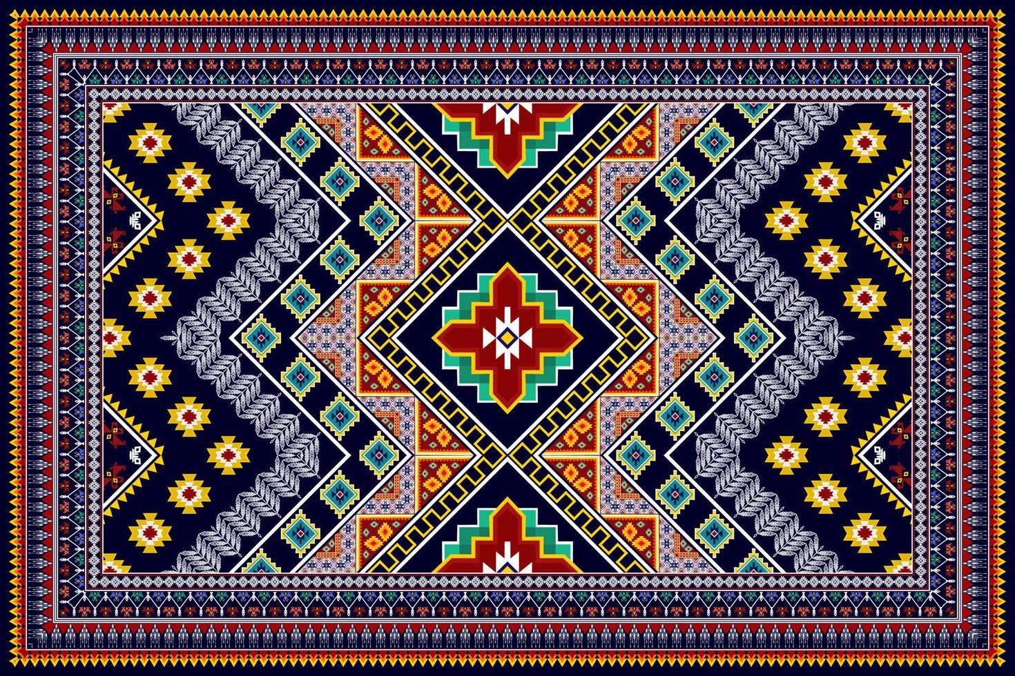 Ikat geometric abstract ethnic pattern design. Aztec fabric carpet mandala ornament ethnic chevron textile decoration wallpaper. Tribal boho native ethnic traditional embroidery vector background