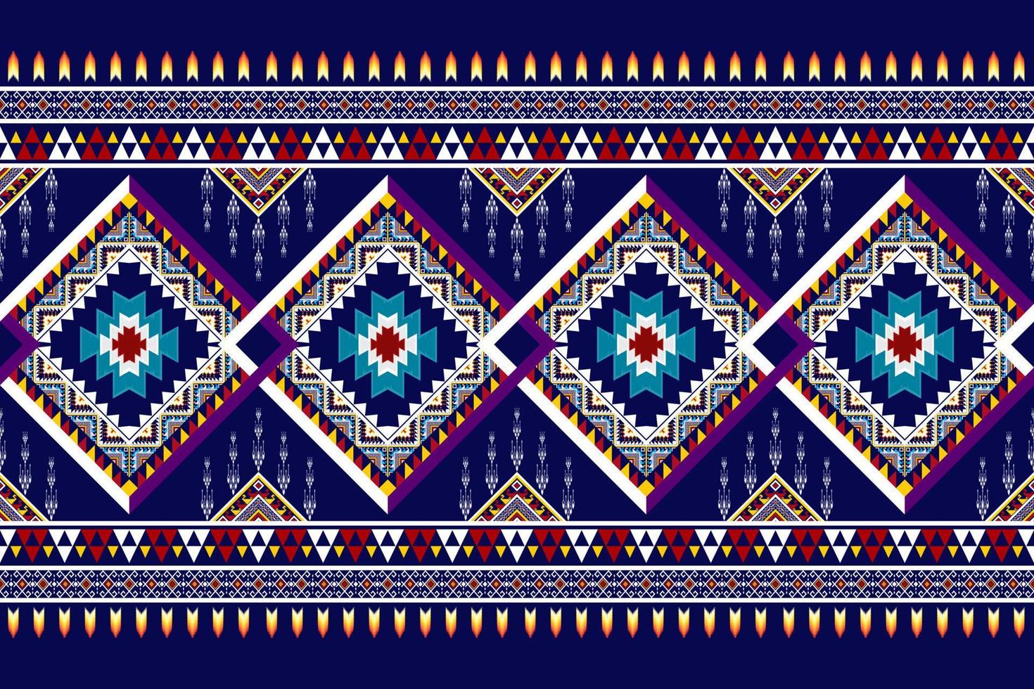 Ikat abstract geometric embroidery ethnic pattern design. Aztec fabric carpet mandala ornament chevron textile decoration wallpaper. Tribal boho native ethnic turkey traditional vector background