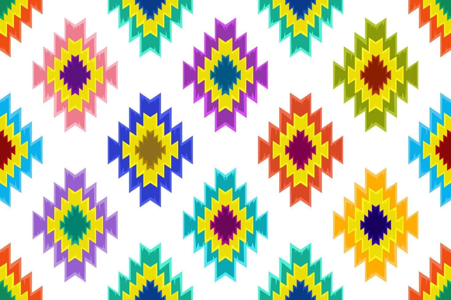 Ikat geometric abstract ethnic pattern design. Aztec fabric carpet mandala ornament ethnic chevron textile decoration wallpaper. Tribal boho native ethnic traditional embroidery vector background