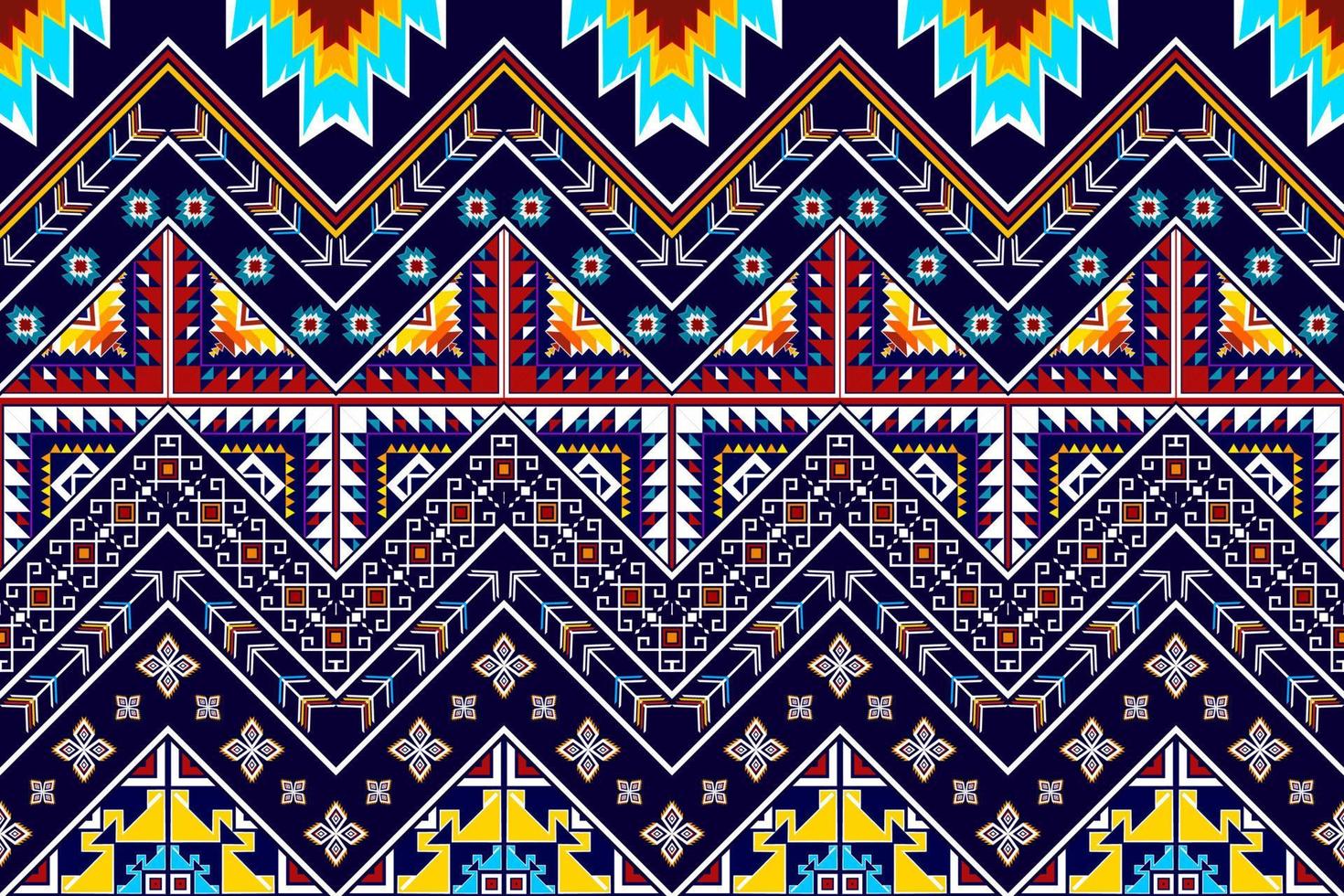 Ikat geometric abstract ethnic pattern design. Aztec fabric carpet mandala ornament ethnic chevron textile decoration wallpaper. Tribal boho native ethnic traditional embroidery vector background