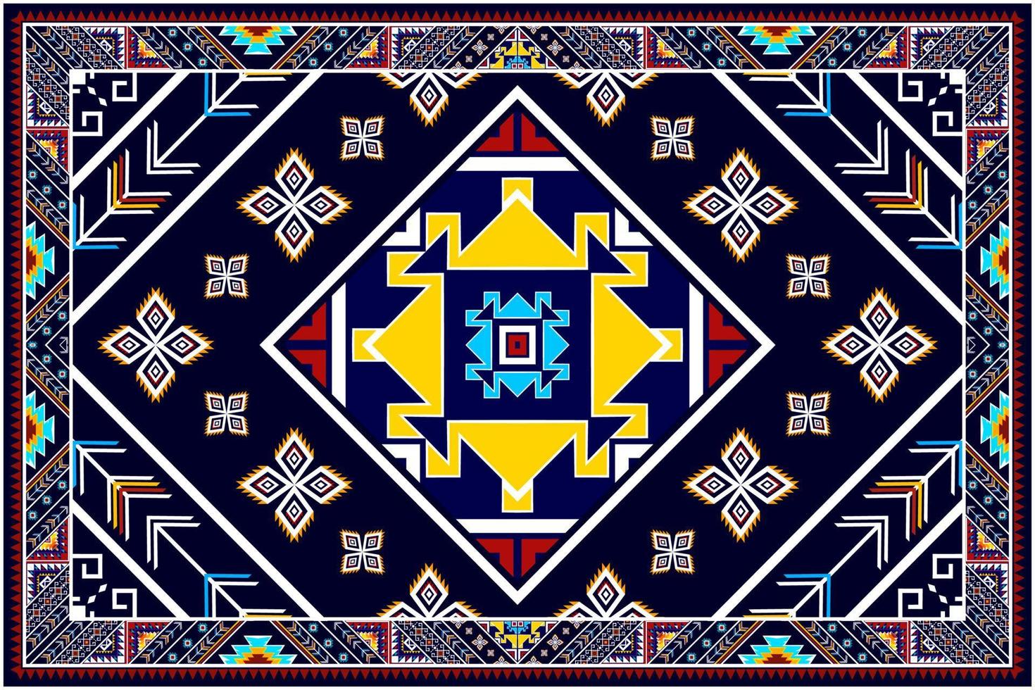 Ikat geometric abstract ethnic pattern design. Aztec fabric carpet mandala ornament ethnic chevron textile decoration wallpaper. Tribal boho native ethnic traditional embroidery vector background