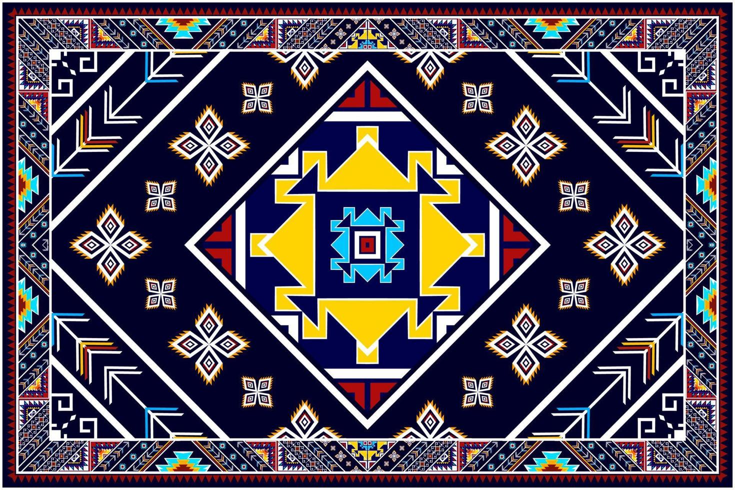 Ikat geometric abstract ethnic pattern design. Aztec fabric carpet mandala ornament ethnic chevron textile decoration wallpaper. Tribal boho native ethnic traditional embroidery vector background