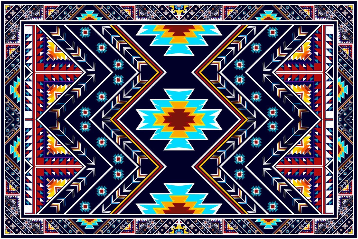 Ikat geometric abstract ethnic pattern design. Aztec fabric carpet mandala ornament ethnic chevron textile decoration wallpaper. Tribal boho native ethnic traditional embroidery vector background