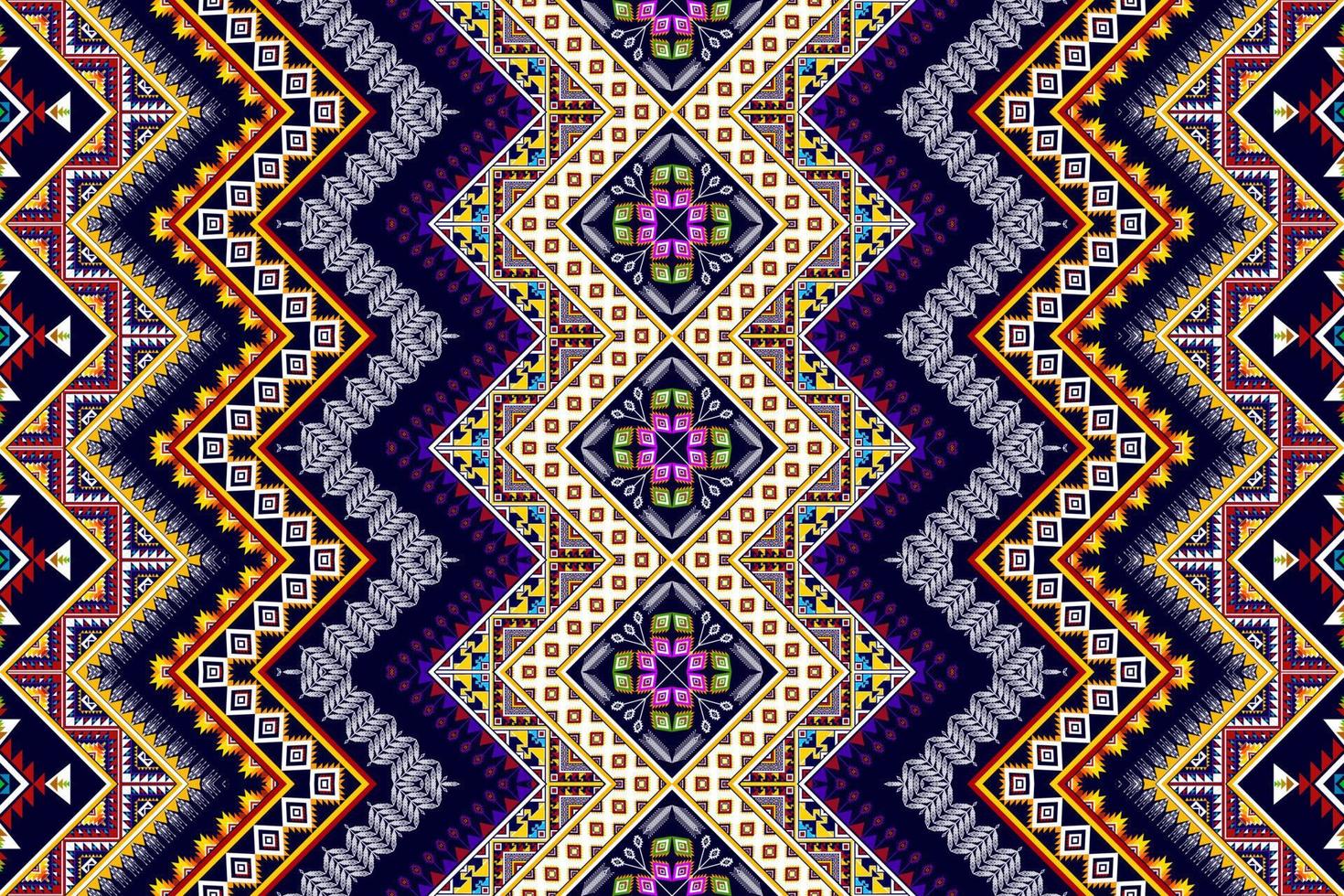 Ikat geometric abstract ethnic pattern design. Aztec fabric carpet mandala ornament ethnic chevron textile decoration wallpaper. Tribal boho native ethnic traditional embroidery vector background