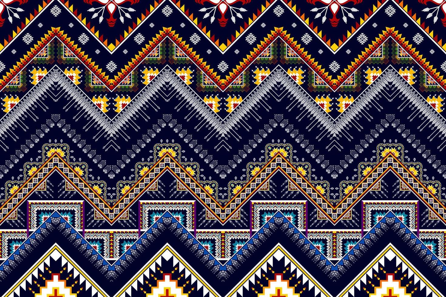 Ikat abstract geometric embroidery ethnic pattern design. Aztec fabric carpet mandala ornament chevron textile decoration wallpaper. Tribal boho native ethnic turkey traditional vector background