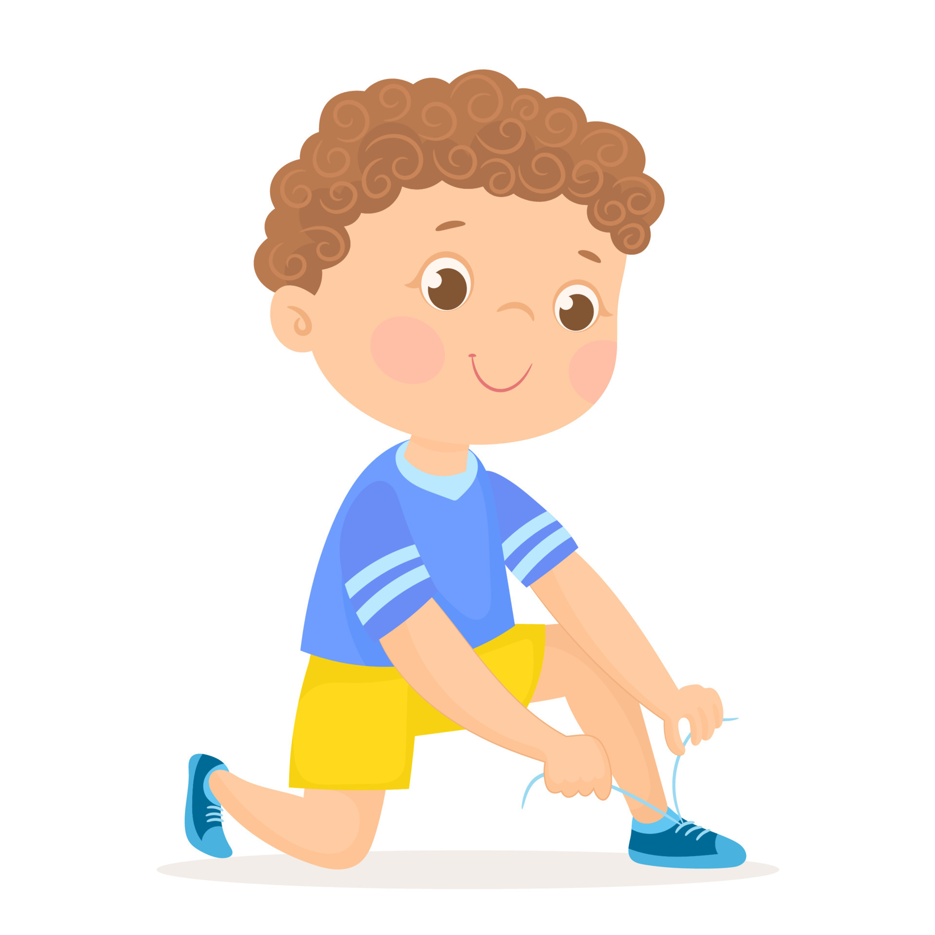 Boy Putting On Shoes Clip Art