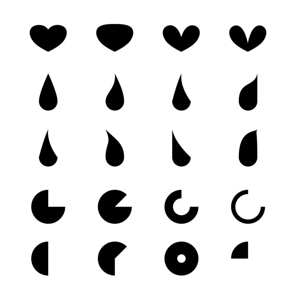 heart tear and pie shape has been transformed into various shapes vector