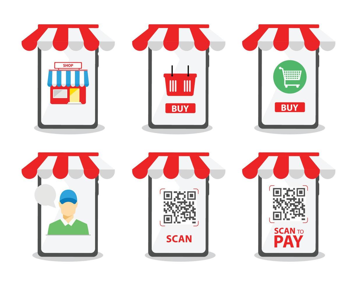 Mobile smartphone payment, Nfc technology in a smartphone contactless wireless pay vector