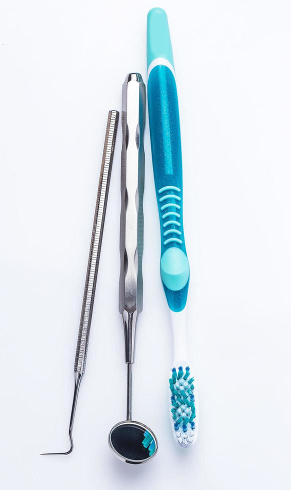 Dental equipment on white photo