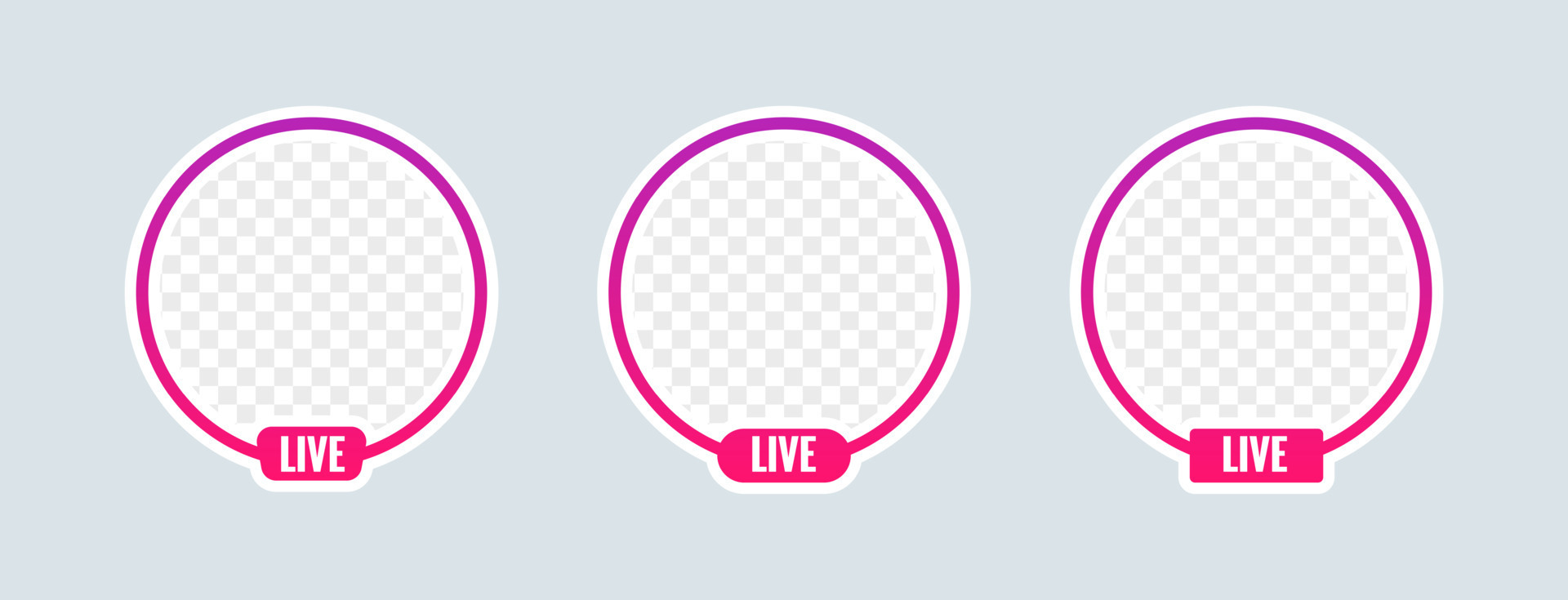 Round profile frame for live streaming on social media