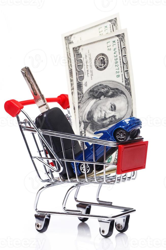 Car in shopping trolley photo