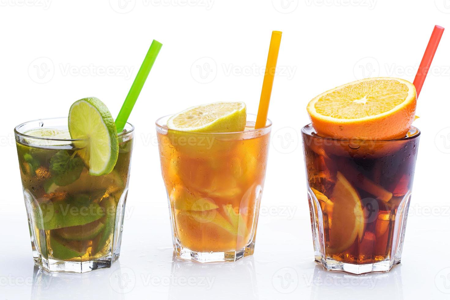 Cocktails with different citrus fruits photo