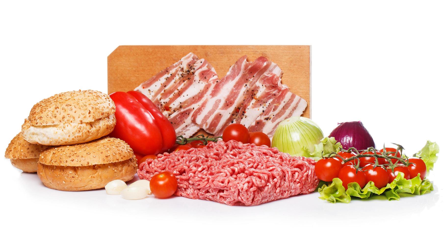 Ingredients for burger photo