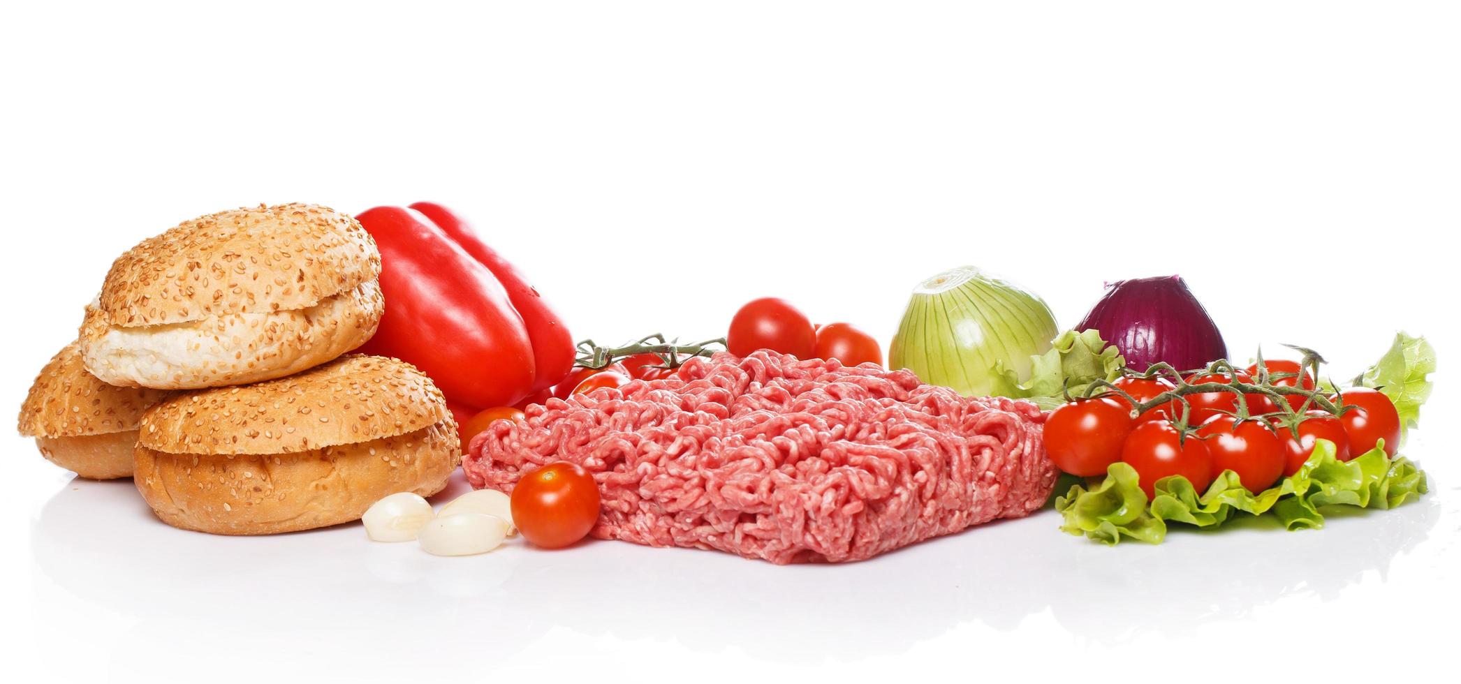 Ingredients for burger photo