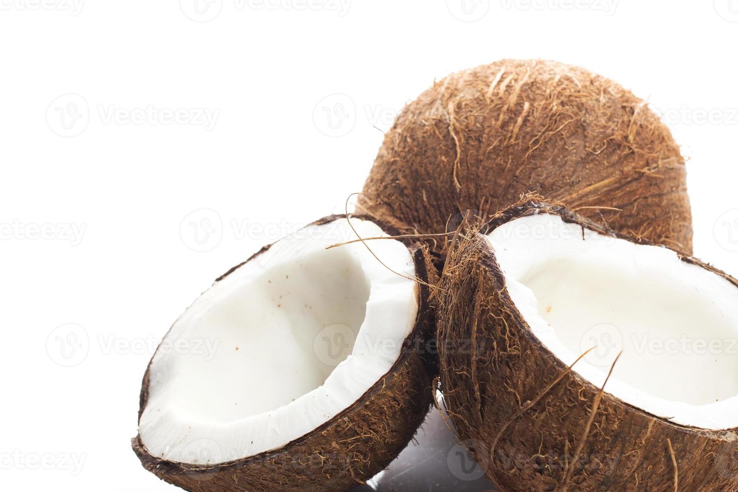 Coconuts on white background photo