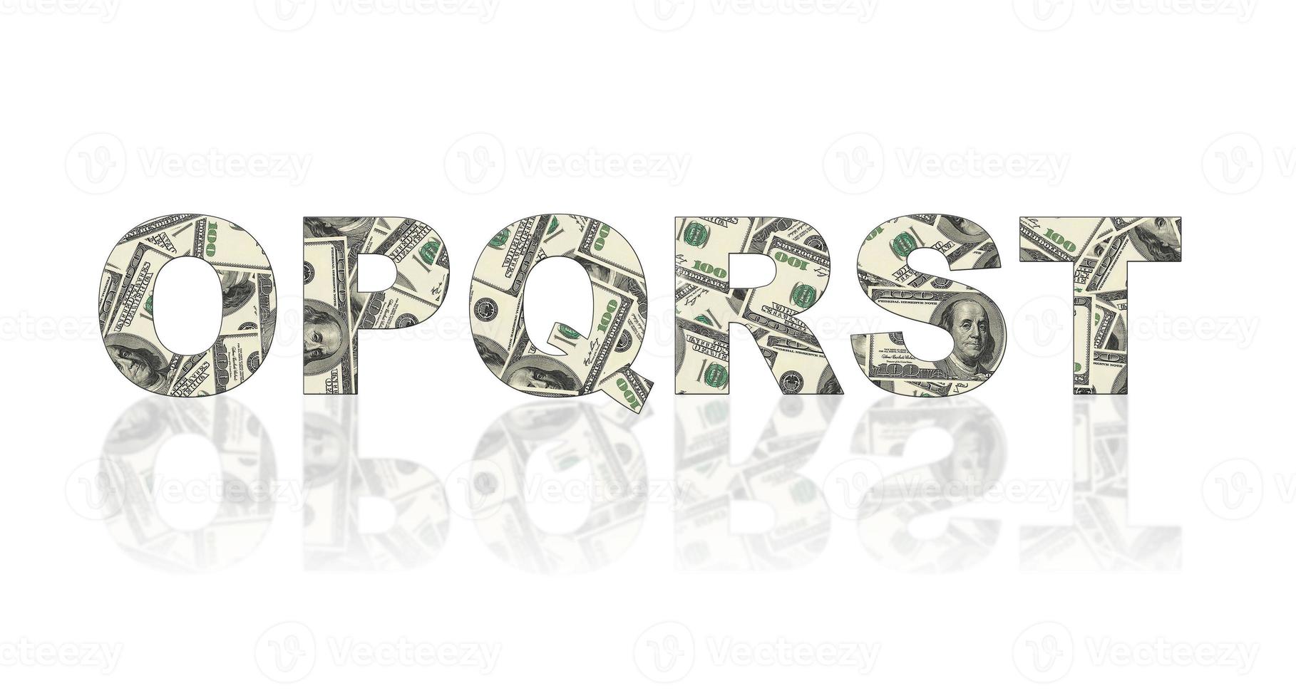 Latters of alphabet made of dollars photo