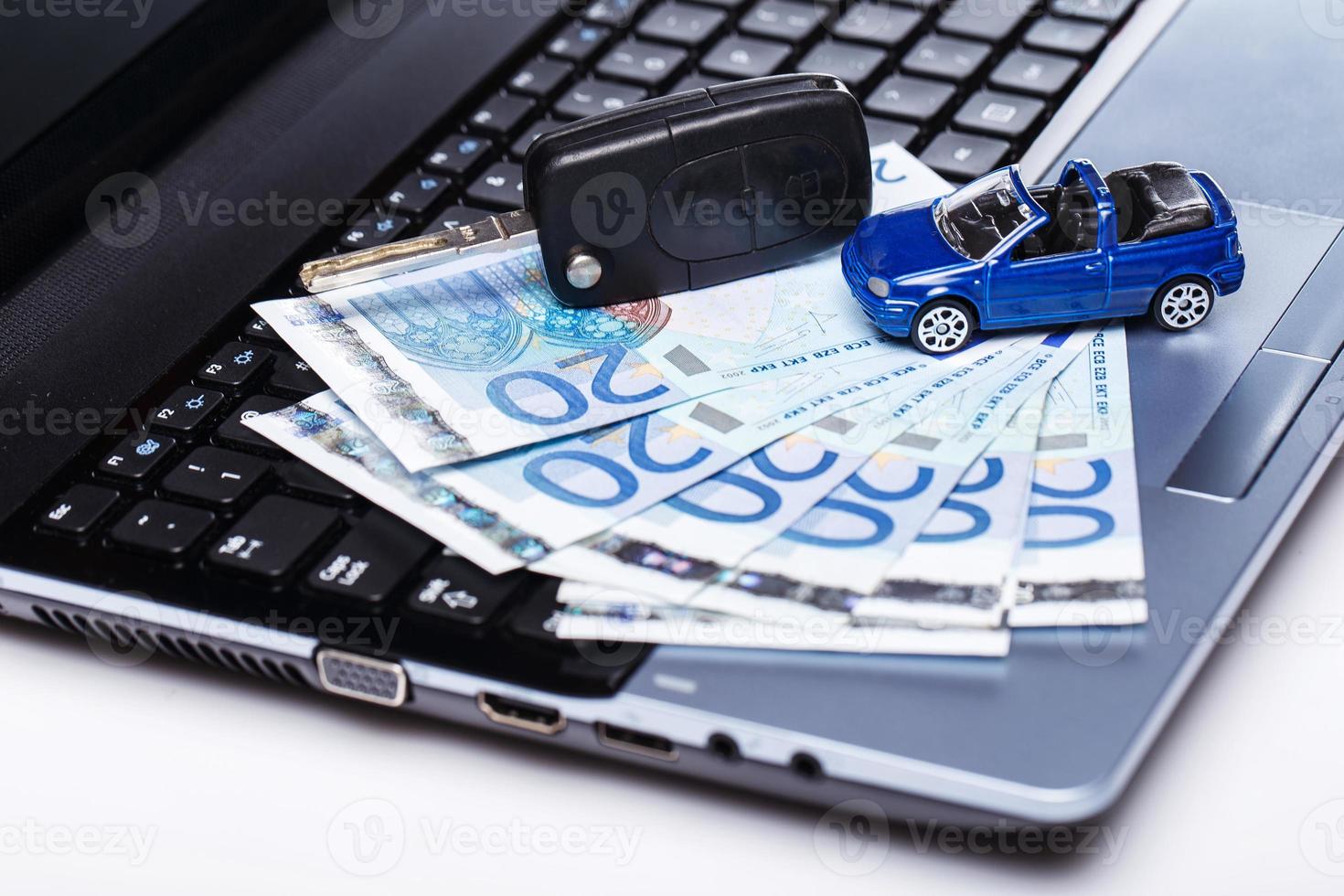 Toy car and banknotes photo