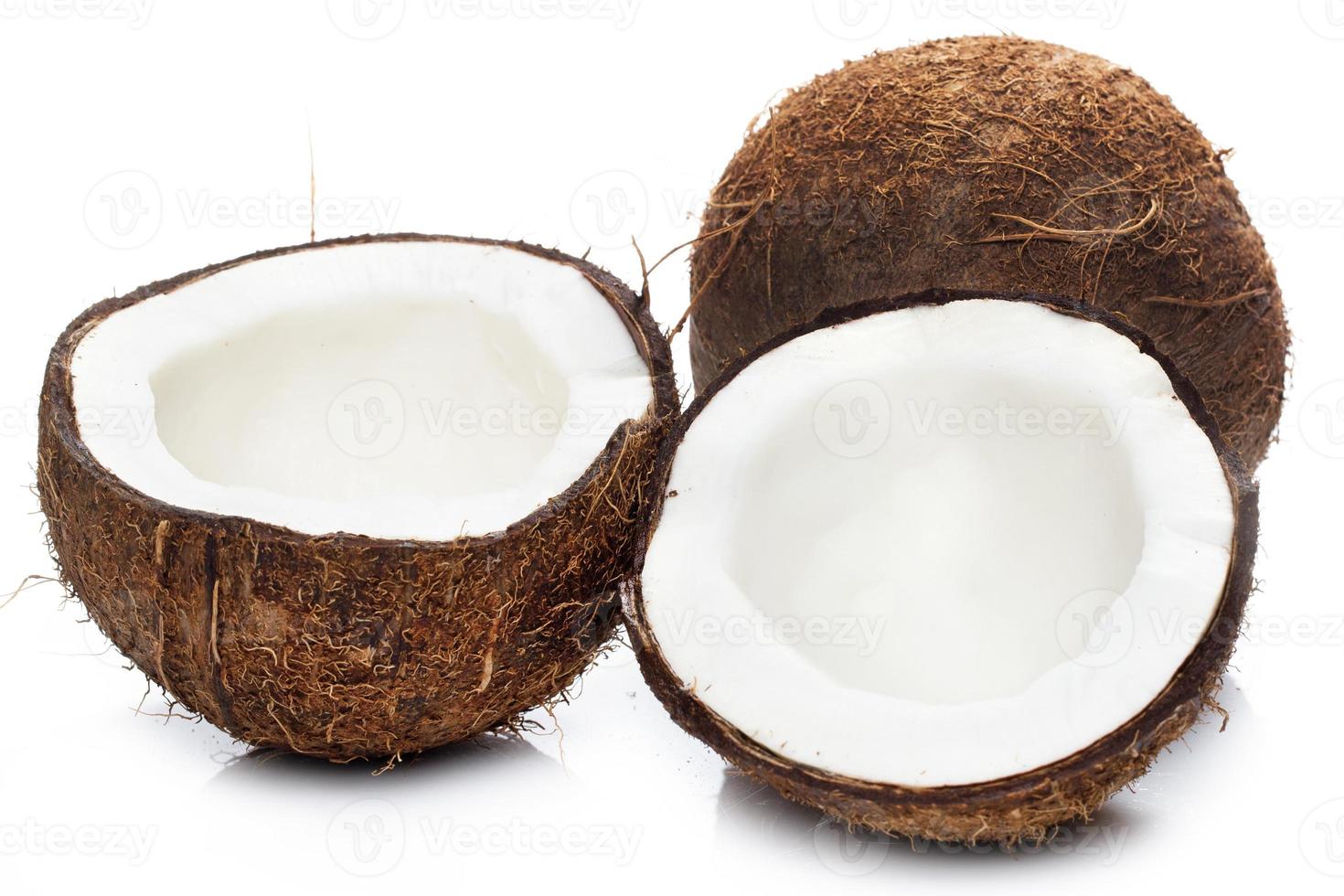 Coconuts on white background photo