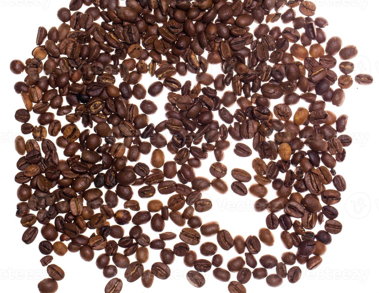 Coffe beans over white background photo