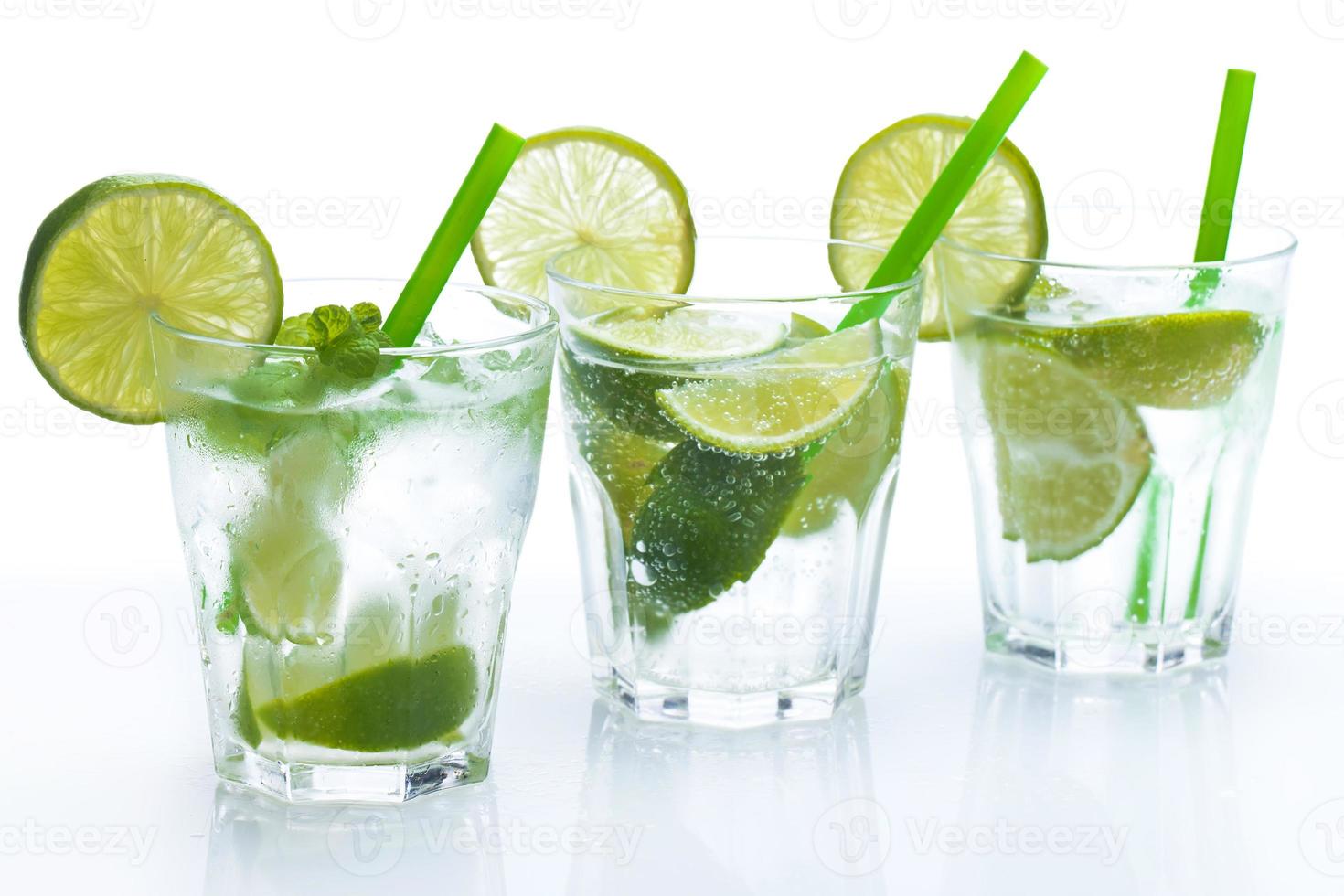 Fresh drink with lime and mint photo