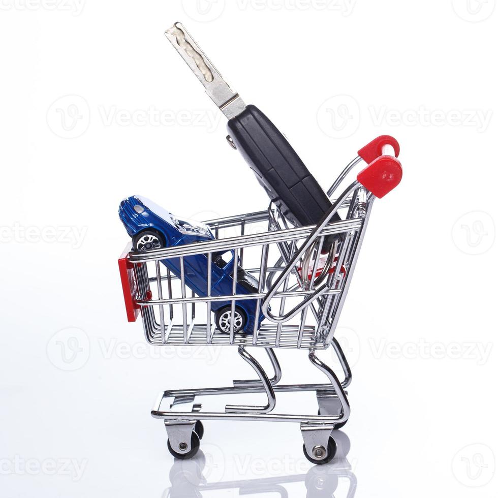 Car in shopping trolley photo