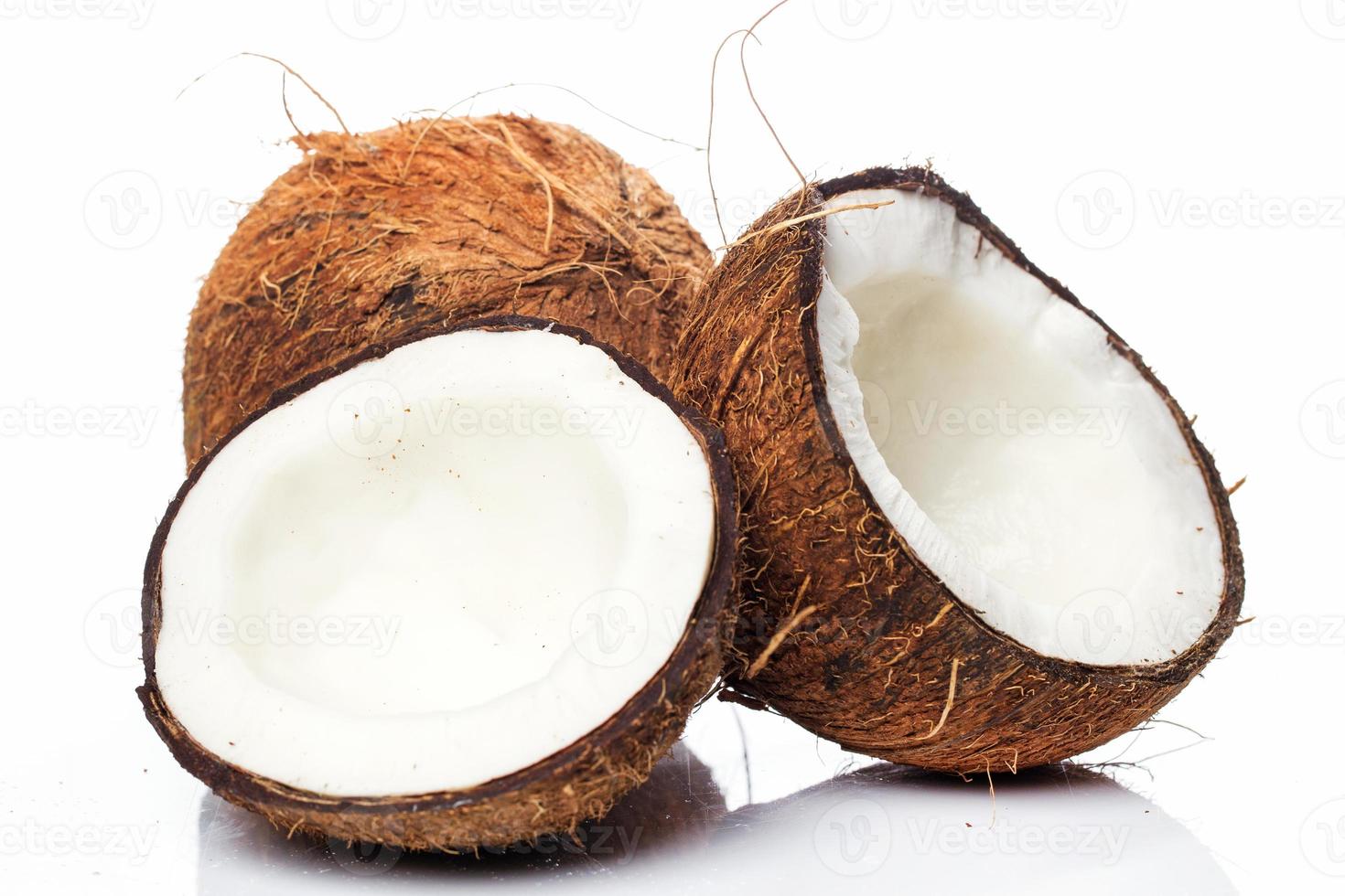 Coconuts on white background photo