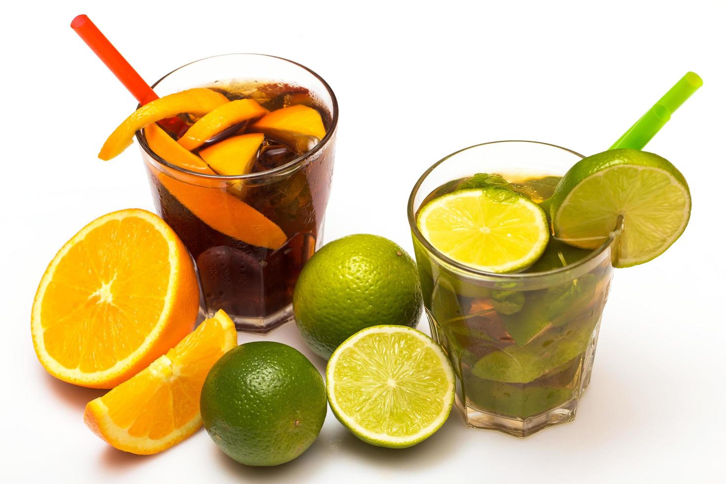Cocktails with different citrus fruits photo