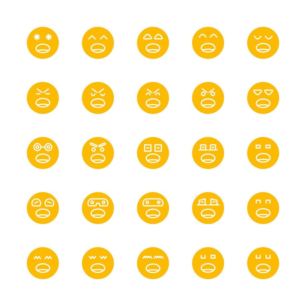 bored emoticons set vector
