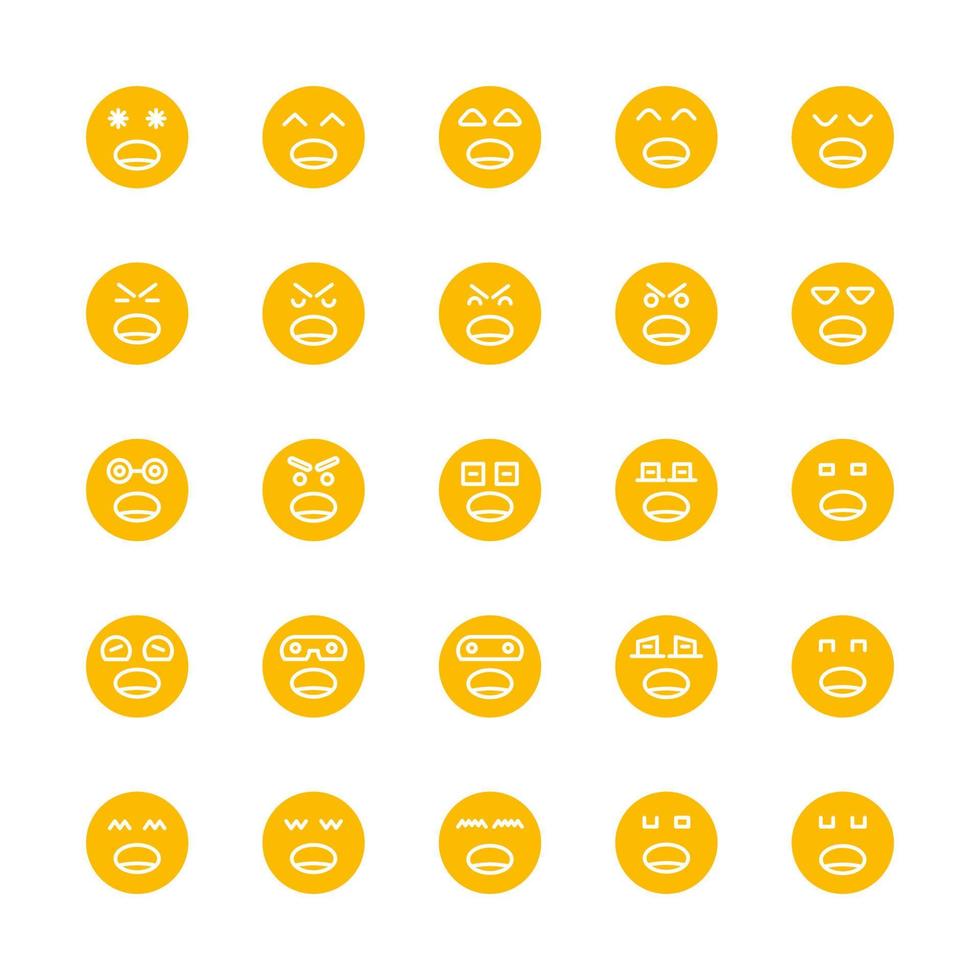 conjunto de emoticonos aburridos vector