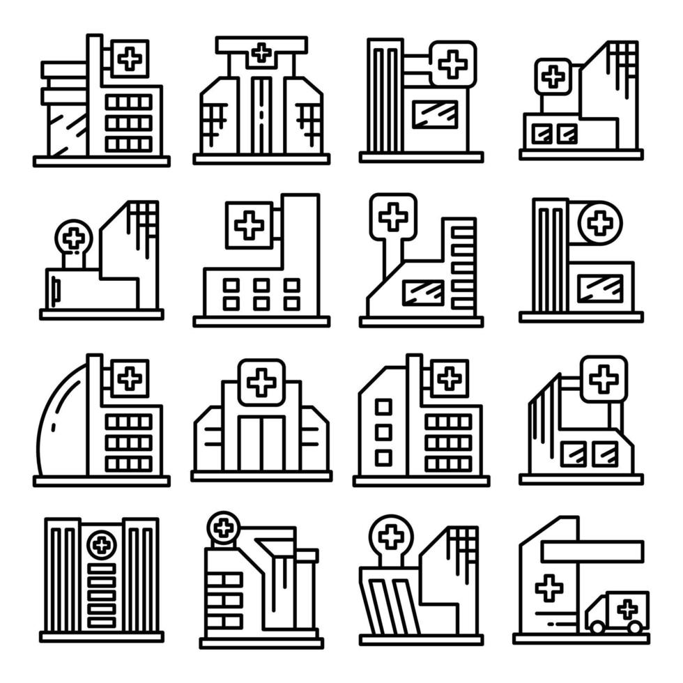 hospital and clinic icons vector