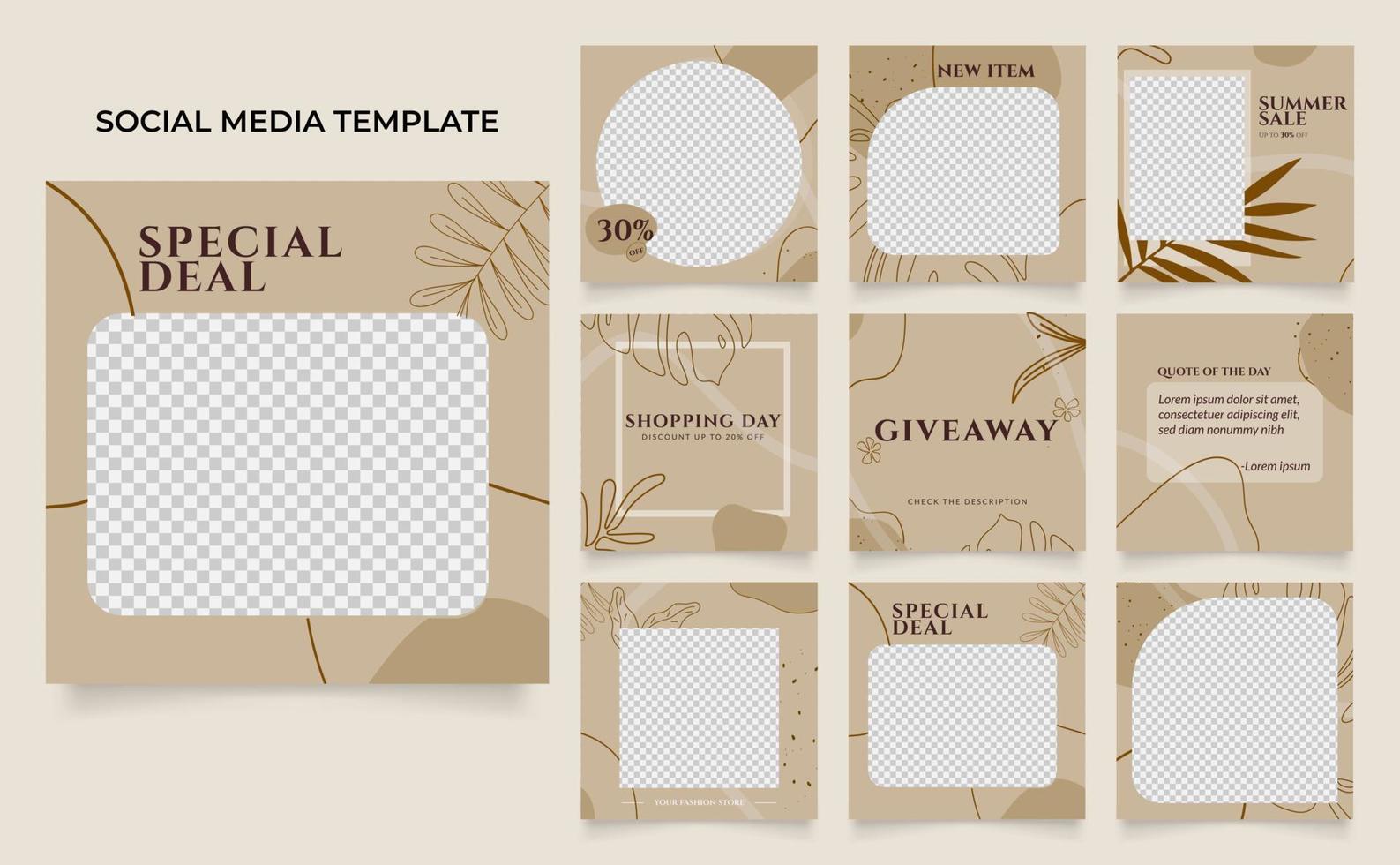 social media template banner fashion sale promotion vector