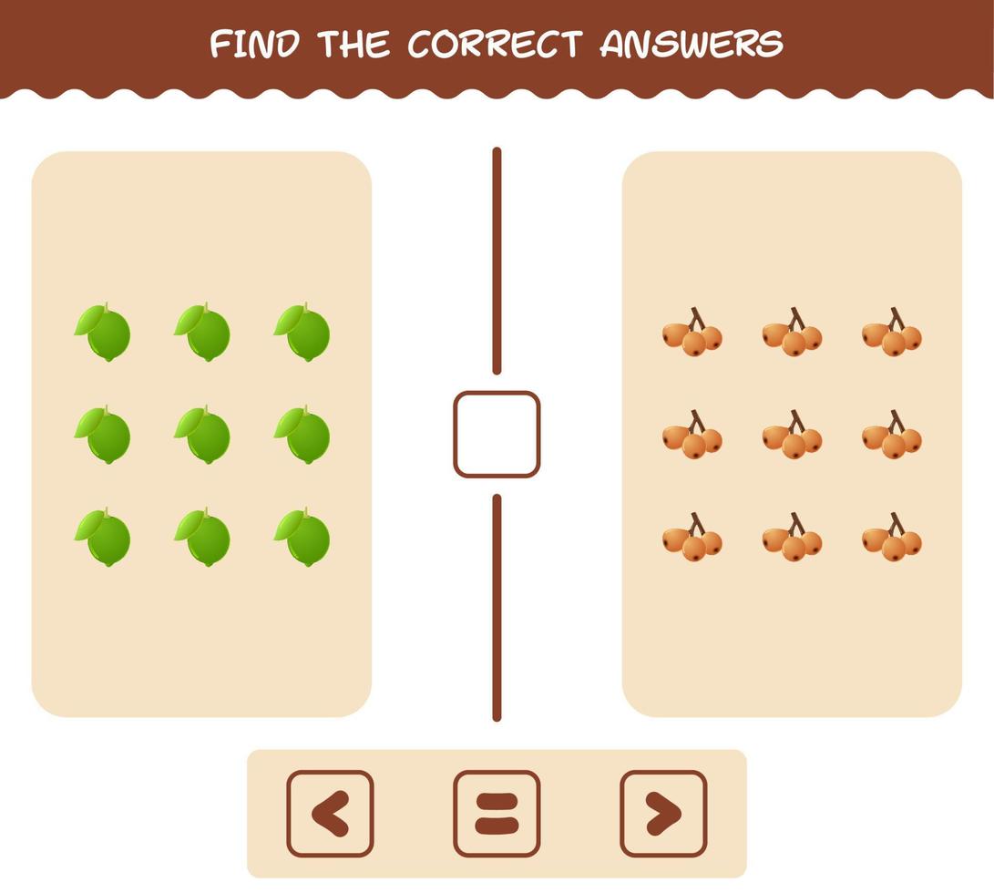 Find the correct shadows of cartoon fruits. Searching and Matching game. Educational game for pre shool years kids and toddlers vector