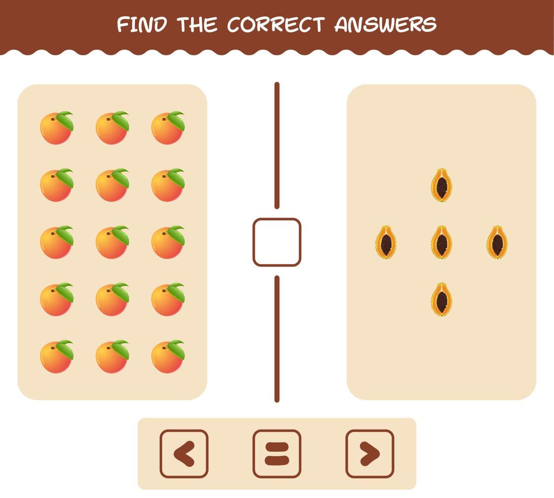 Find the correct shadows of cartoon fruits. Searching and Matching game. Educational game for pre shool years kids and toddlers vector