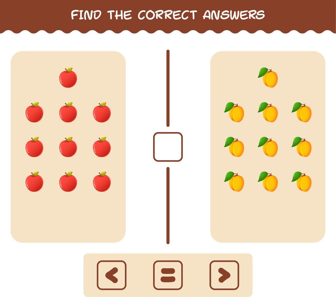 Find the correct shadows of cartoon fruits. Searching and Matching game. Educational game for pre shool years kids and toddlers vector