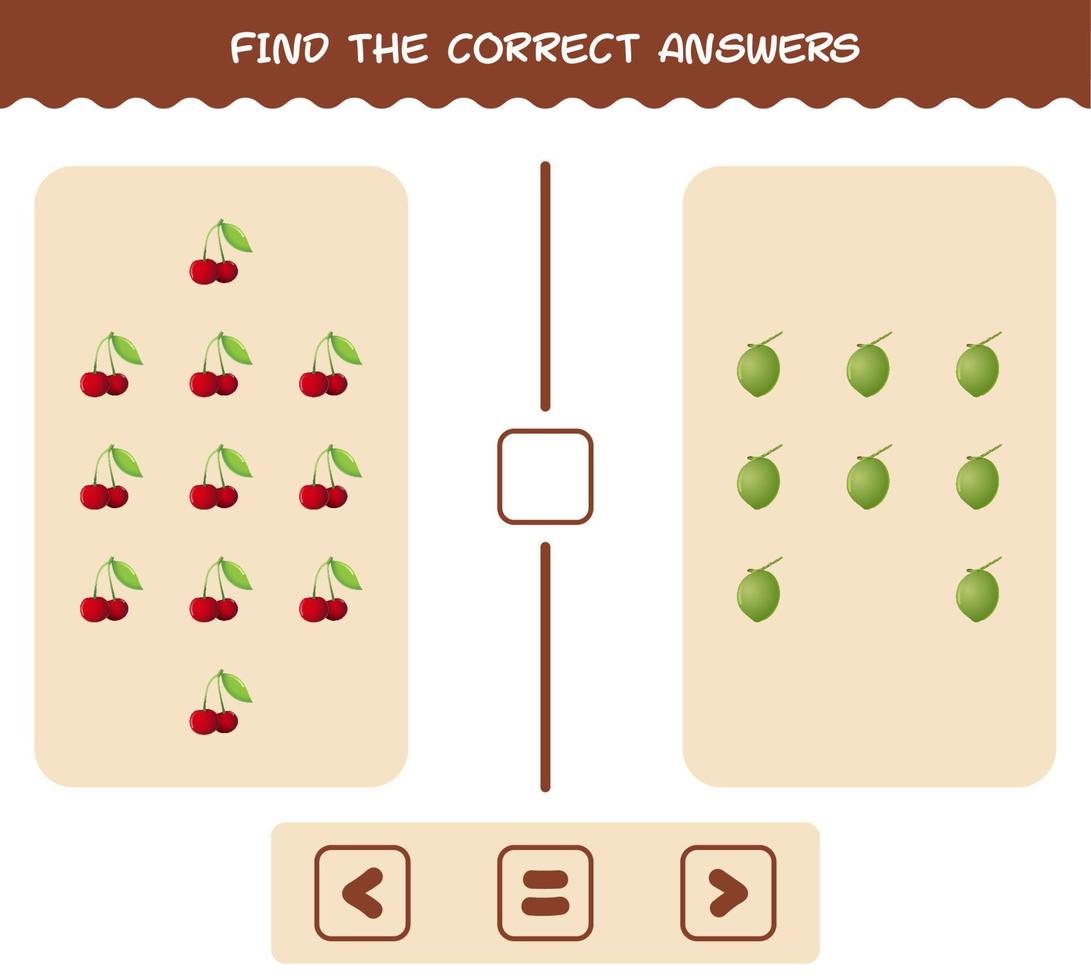 Find the correct shadows of cartoon fruits. Searching and Matching game. Educational game for pre shool years kids and toddlers vector