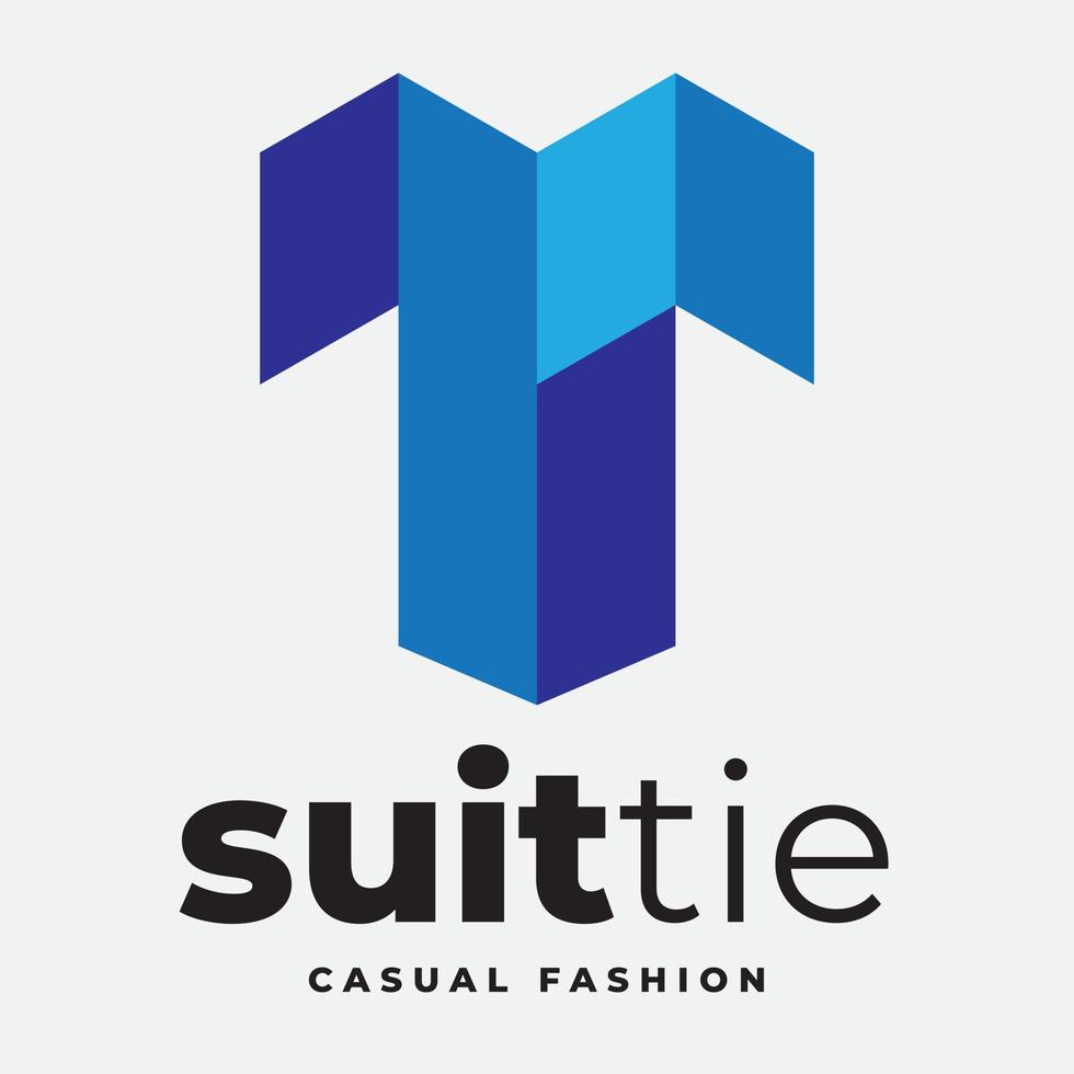 Suit Tie Branding 3D Type T Logo vector