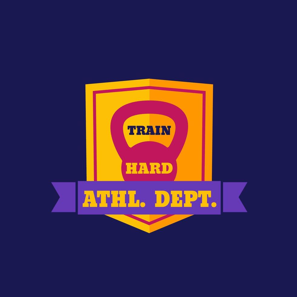 Athletic department vector emblem, flat style