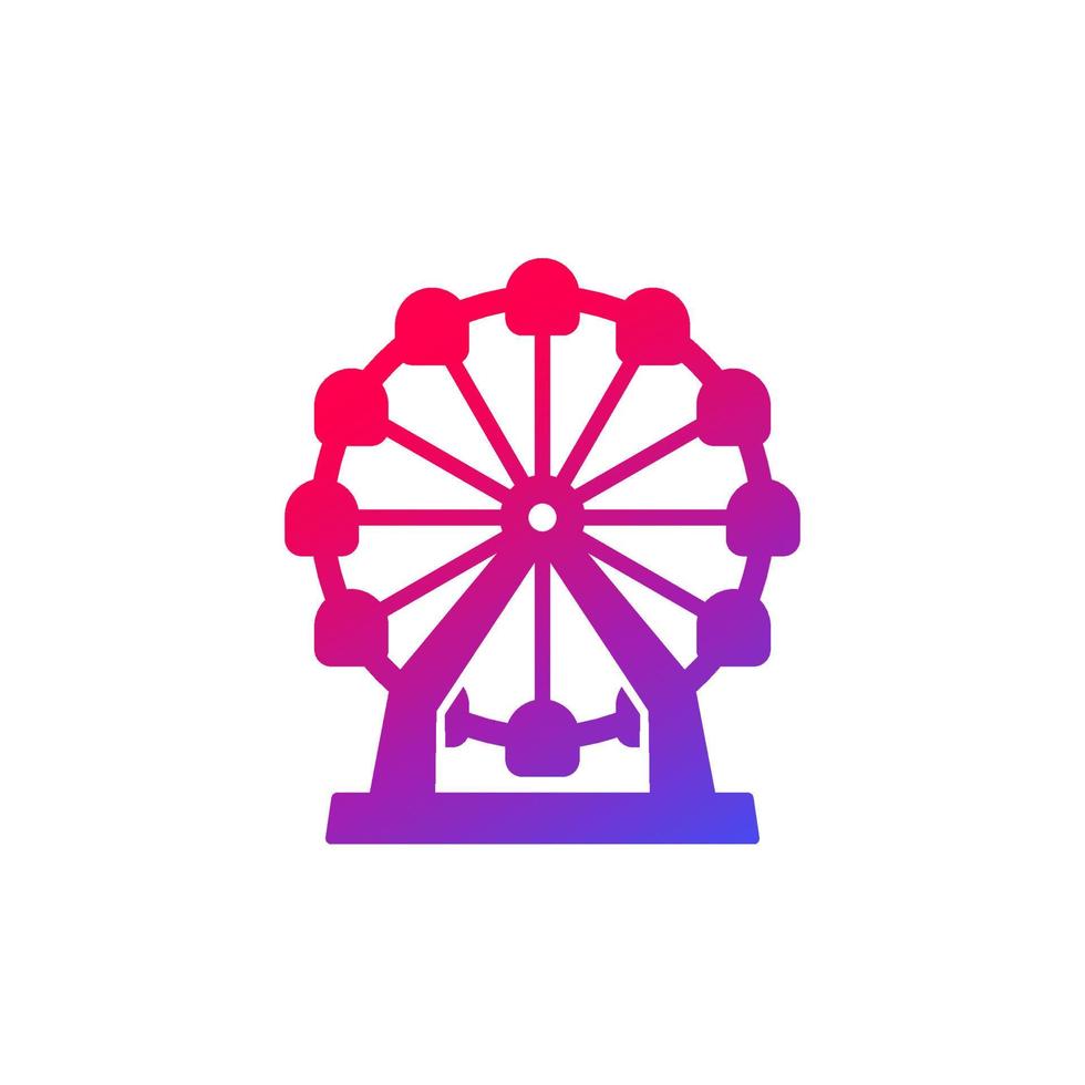 Ferris wheel icon on white vector