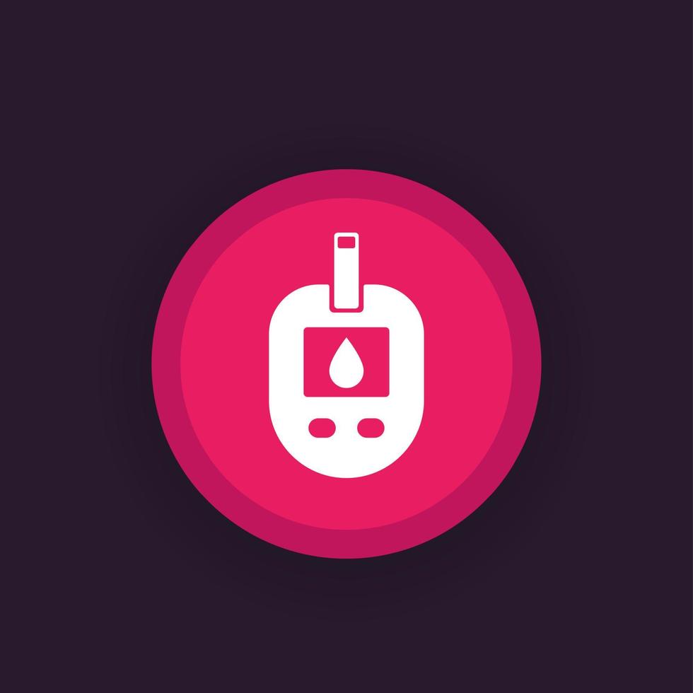 Glucose meter, glucometer round icon vector