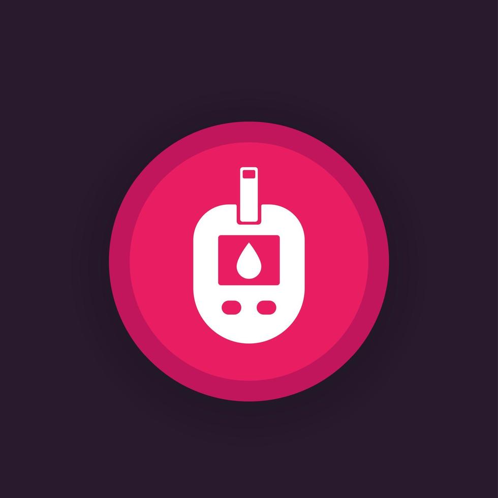 Glucose meter, glucometer round icon vector