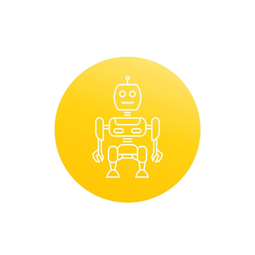 Robotics, robot in linear style vector