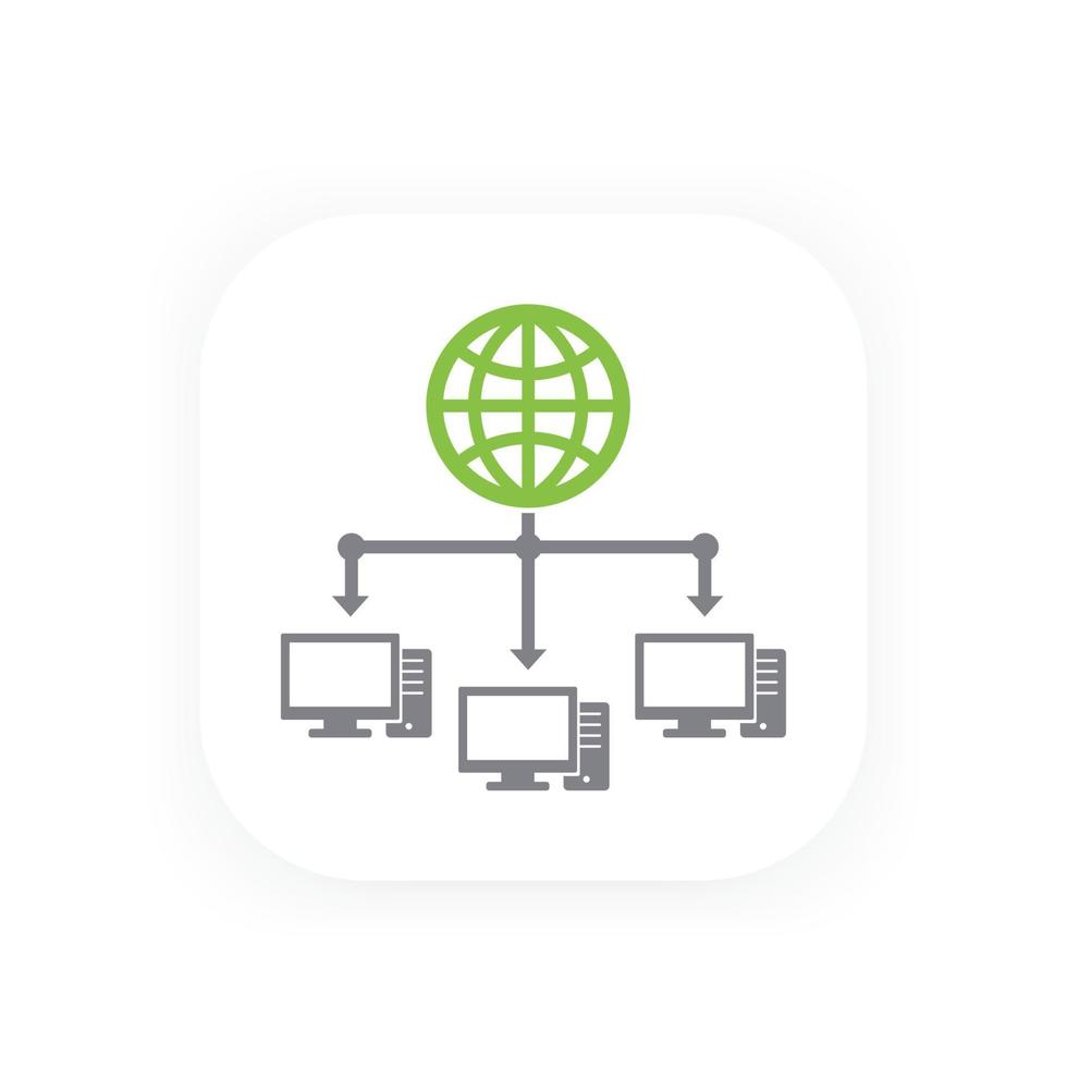 computer network and internet vector icon