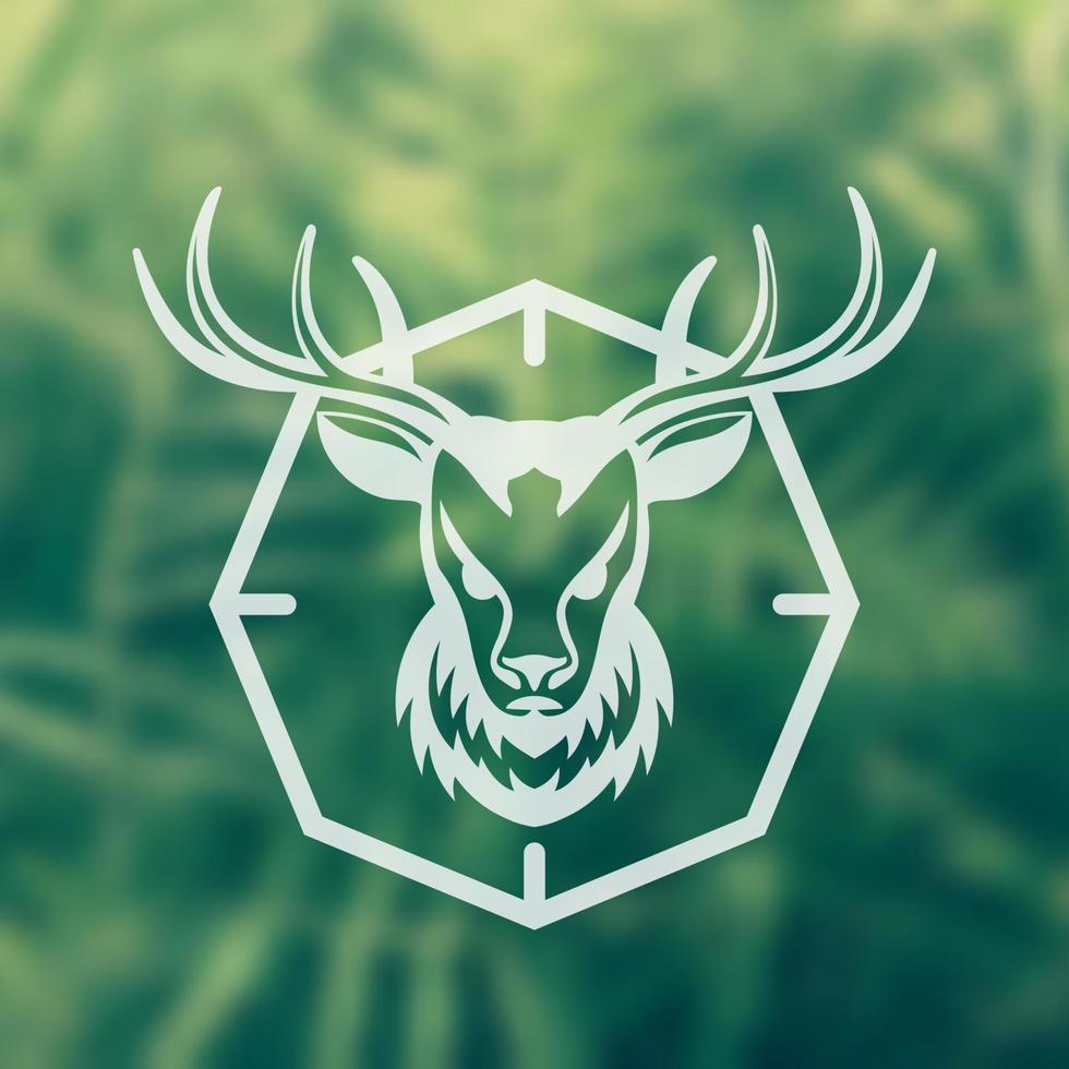 Deer head, emblem element vector
