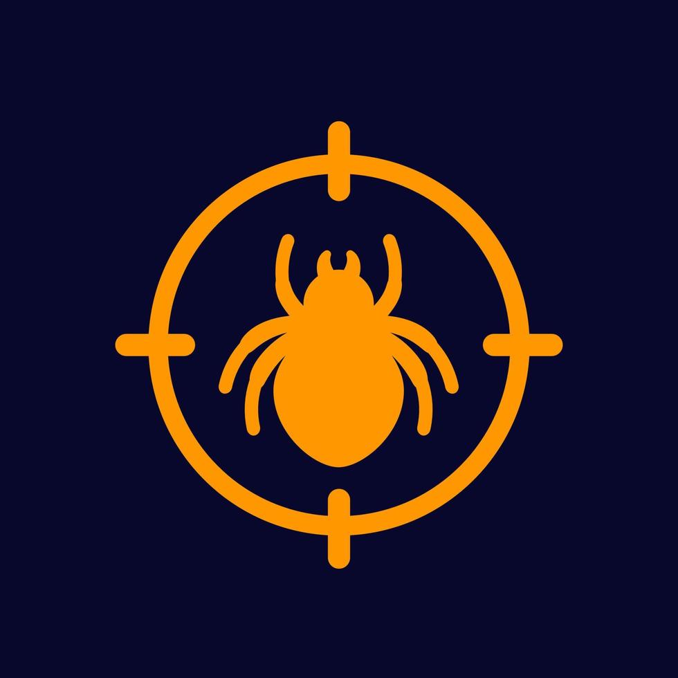 pest control icon with a bug, vector