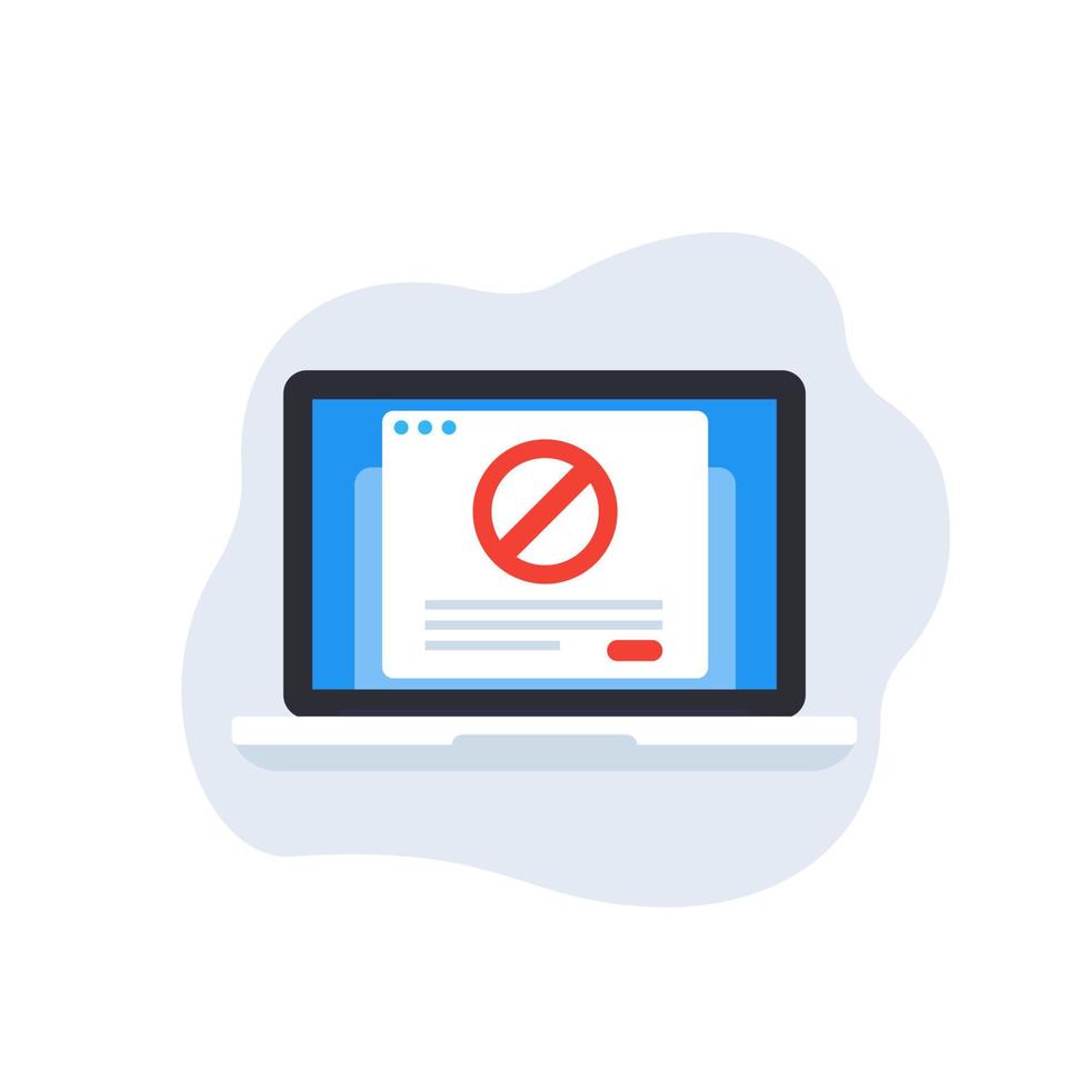 blocked web page, website vector icon