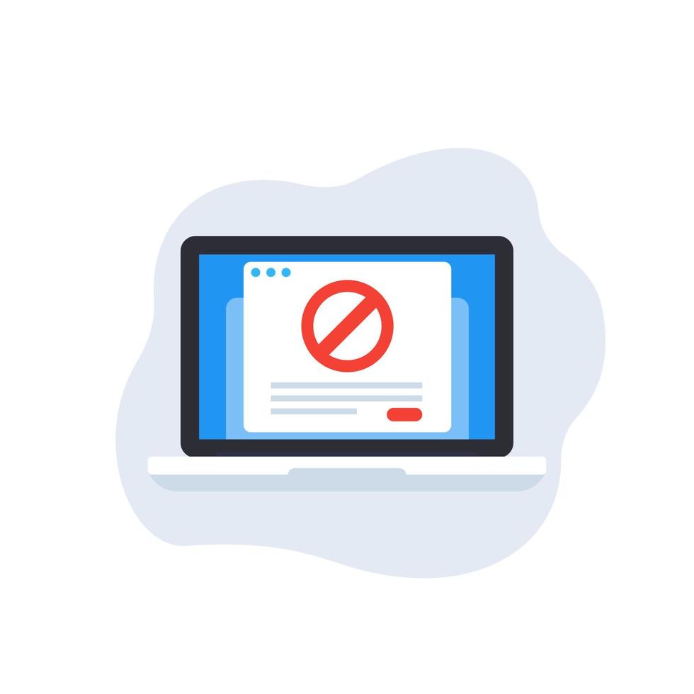 blocked web page, website vector icon