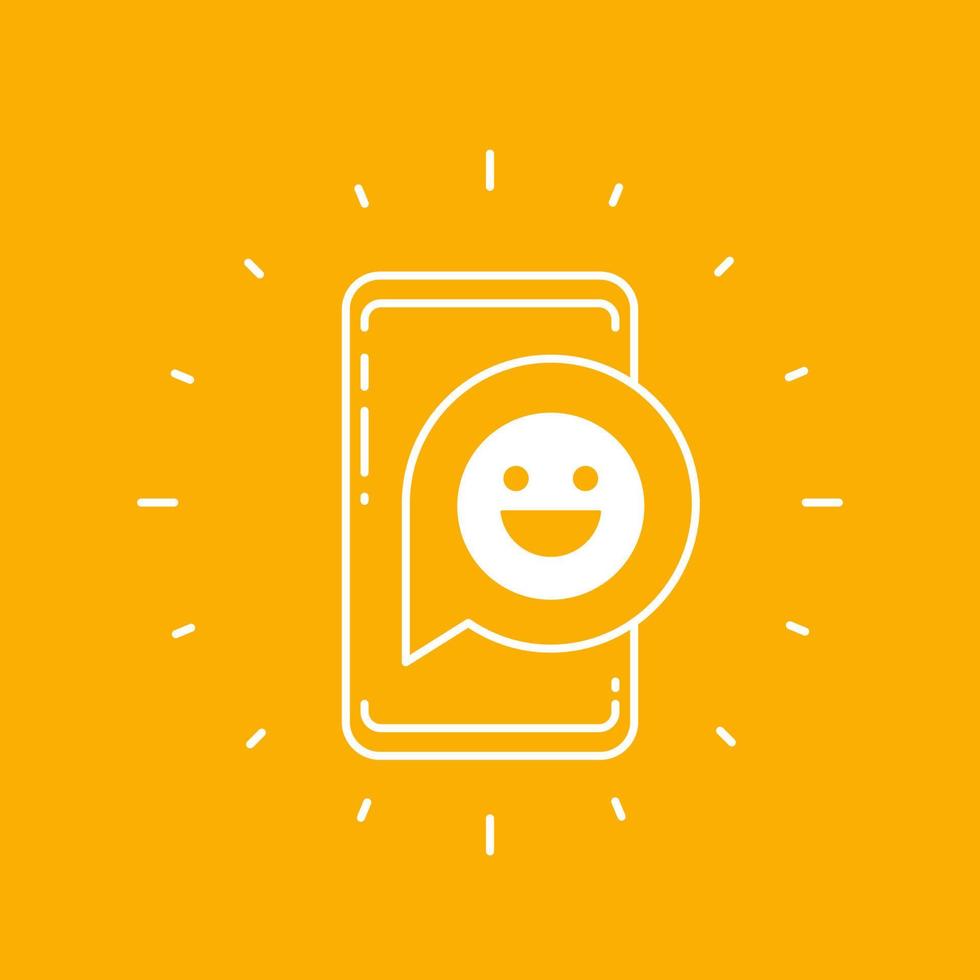 positive, good feedback icon with a phone vector