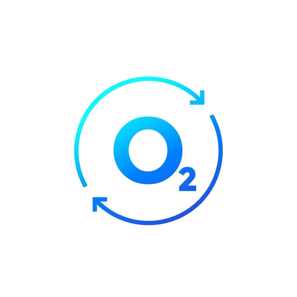 oxygen icon with arrows, vector design