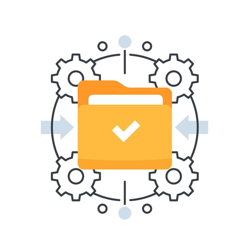 project management vector icon with folder